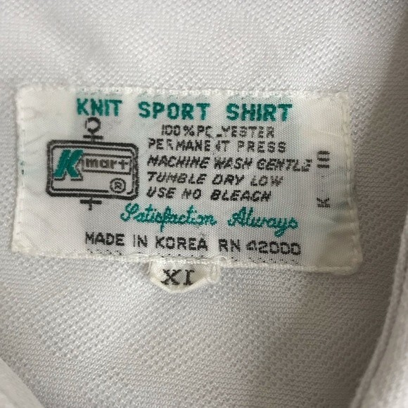 Vintage KMart Dagger Collar White Short Sleeve Button Front Shirt Mens Size XL - Picture 8 of 14